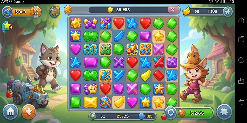 Tampilan gameplay API288 yang menantang dalam Match-3.