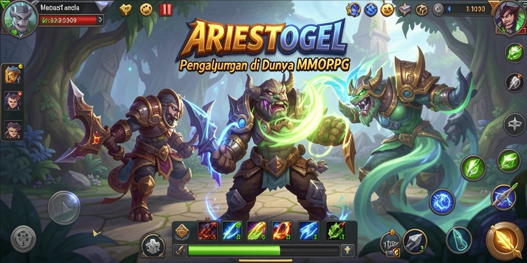 Menampilkan gameplay dinamis dalam petualangan MMORPG.