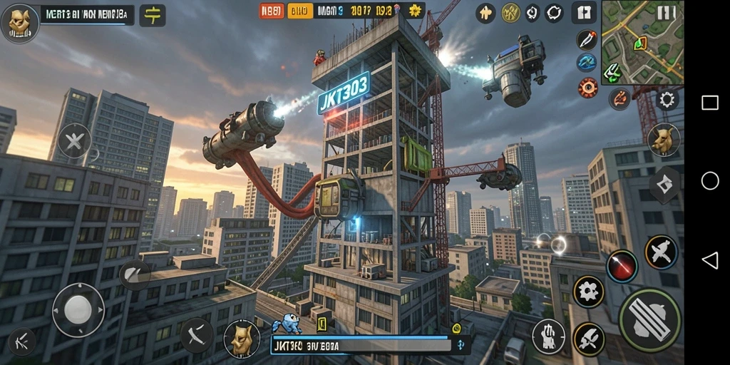Screenshot gameplay menegangkan dari JKT303 Tower Defense.
