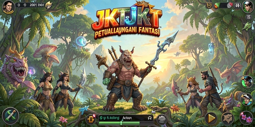 Tampilan gameplay menarik dari JKTJKT dalam dunia petualangan.