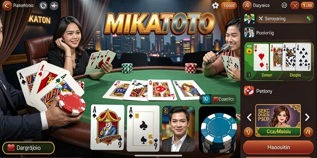 Tampilan gameplay Poker yang intens dan menarik di MIKATOTO.