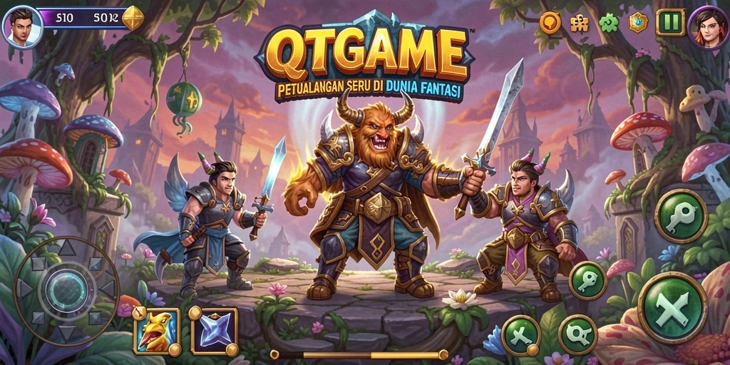 Gameplay QTGAME yang seru di dunia petualangan menanti Anda.