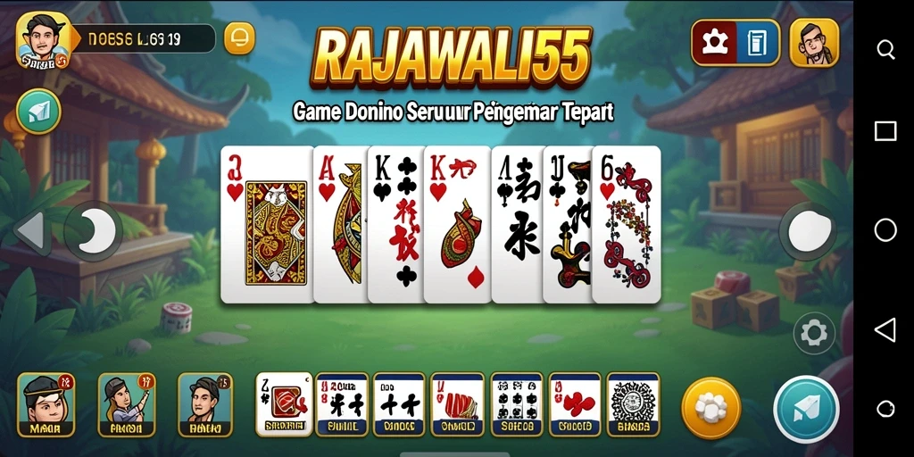 Screenshot gameplay RAJAWALI55 menampilkan keseruan bermain Domino.